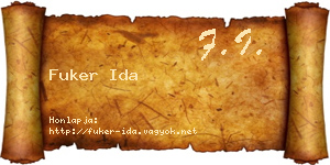 Fuker Ida névjegykártya